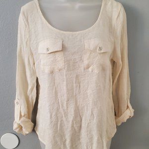 Mine Tops| Mine Blouse| Lace Blouse| Cream Sz. S